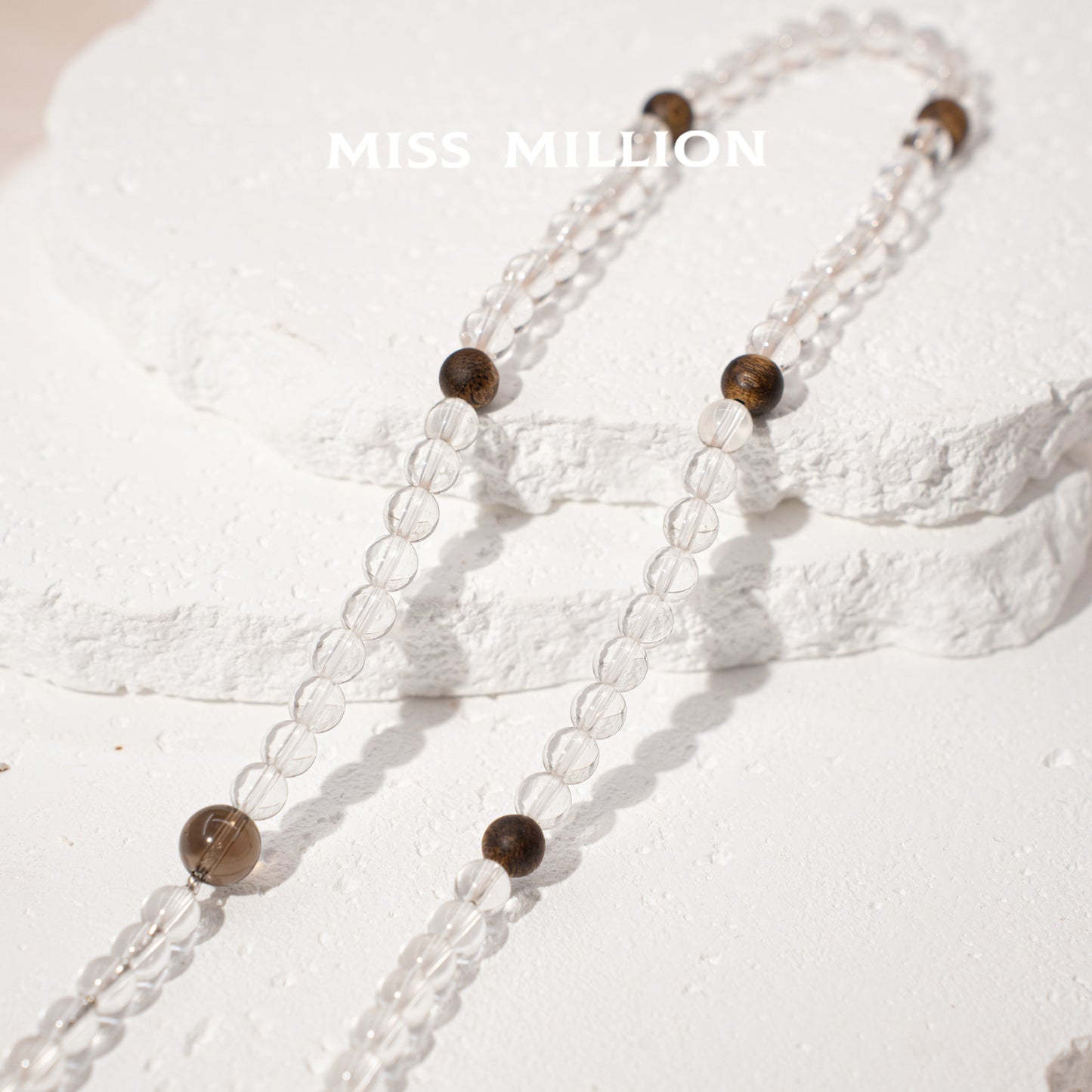 White quartz crystal as the main material, symbolizes clarity and purity