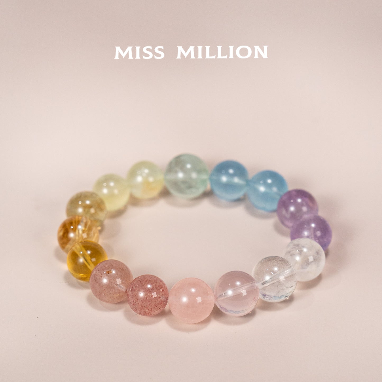 Featuring purple & white Azeztulite for focus and spiritual awakening, aquamarine for communication, and rose quartz for love
