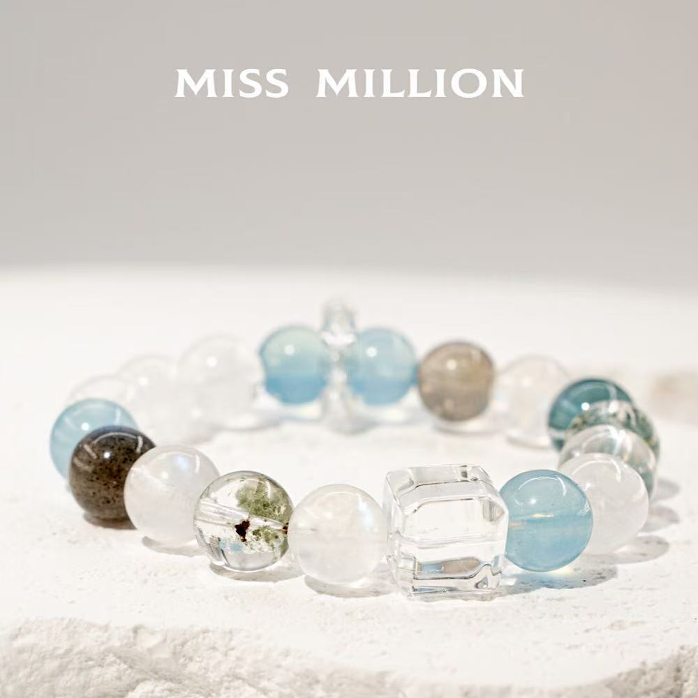 Blue needle cubic crystal believed to bring good luck and guide you towards the future