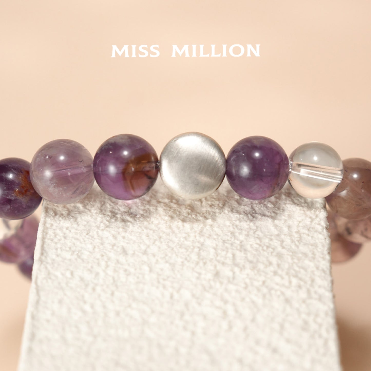 A beautiful bracelet featuring amethyst with its dreamy purple glow and unique inclusions