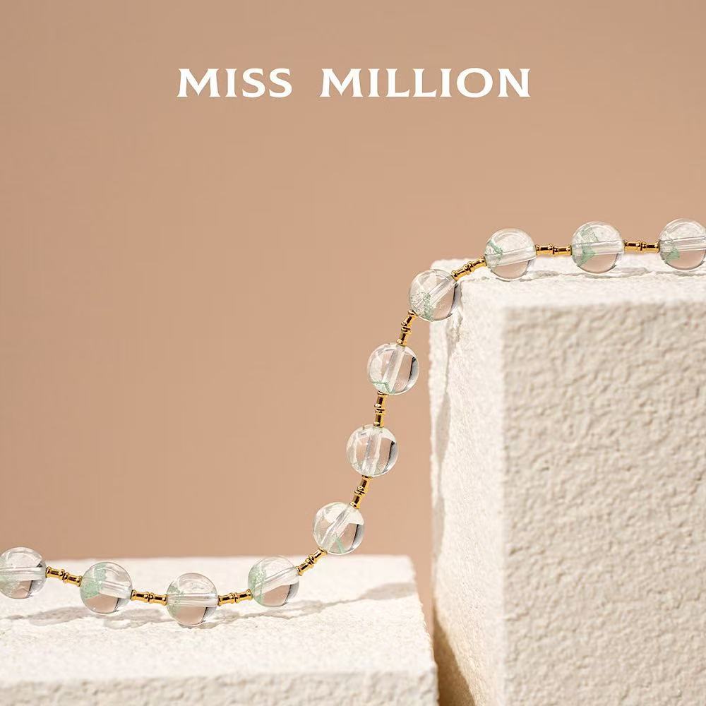 18K Gold Green Phantom Quartz Necklace Crystal Necklace