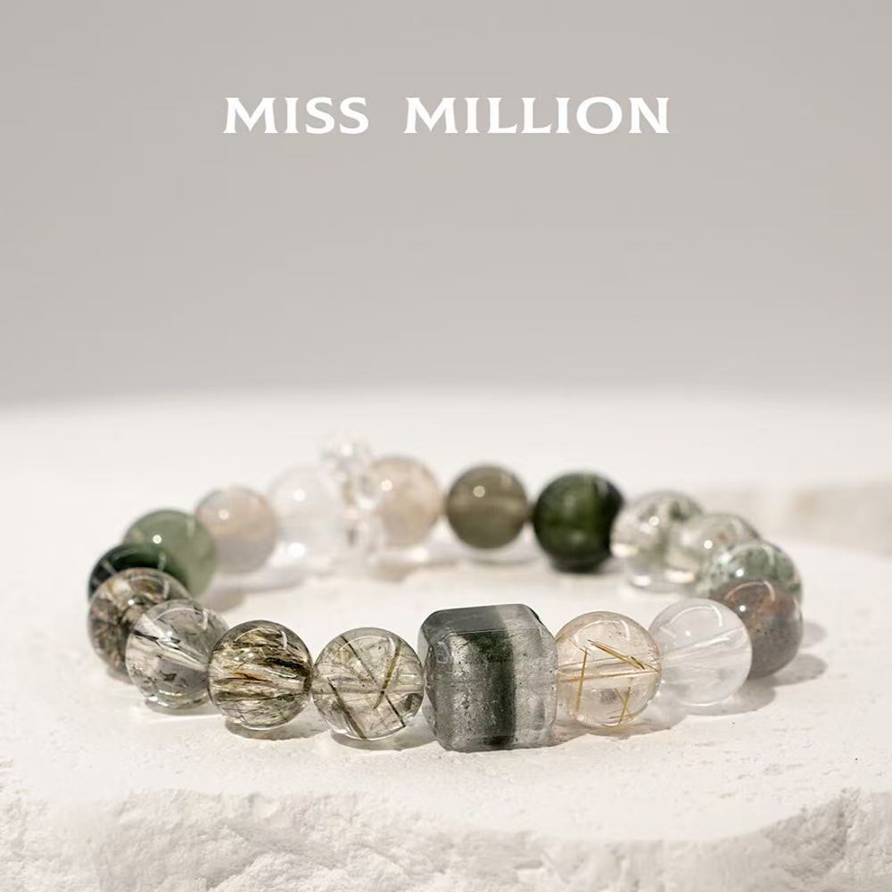 Green rutiles inside the crystal give it a distinct look, and it is believed to have a positive impact on one's inner development