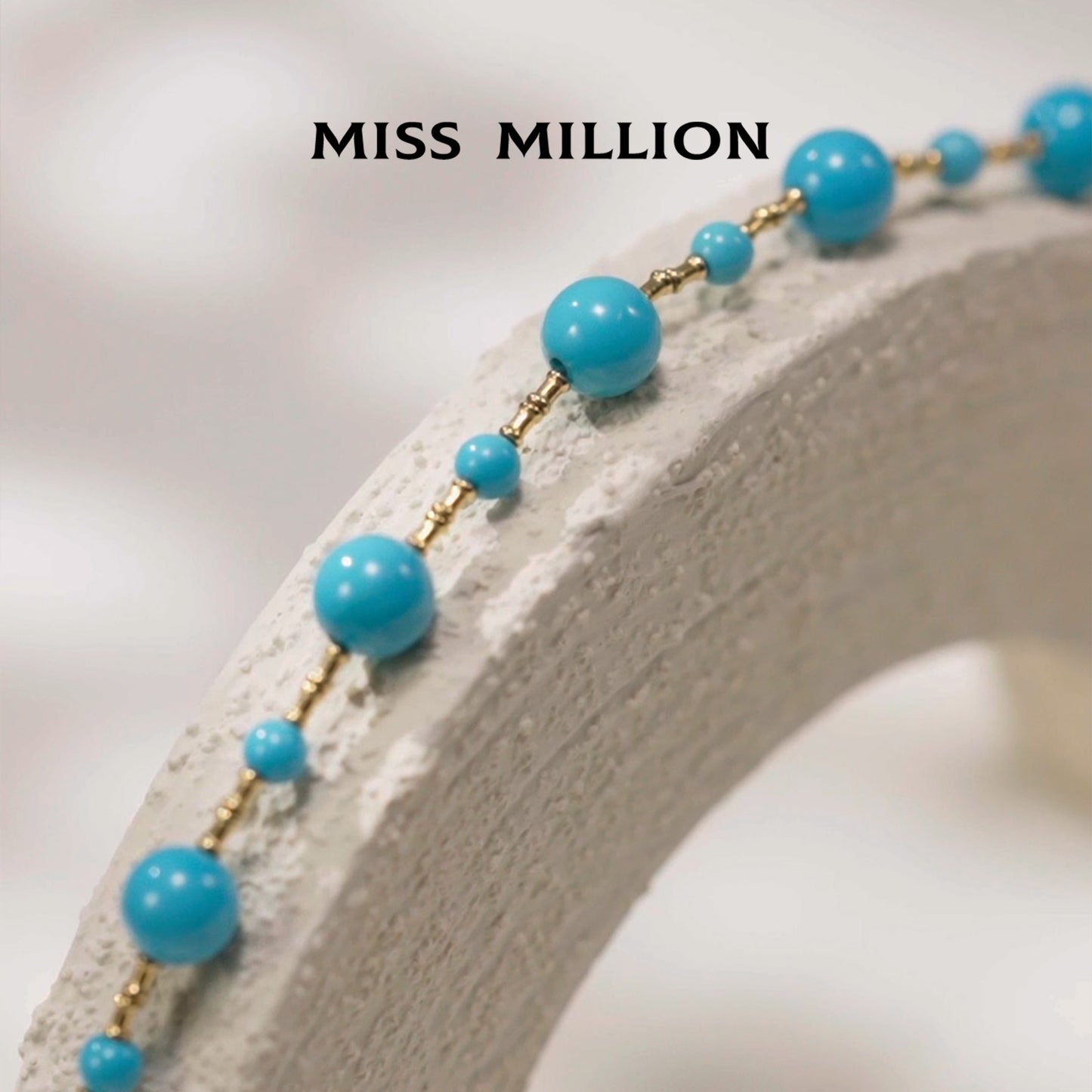 18K Gold green Turquoise Necklace