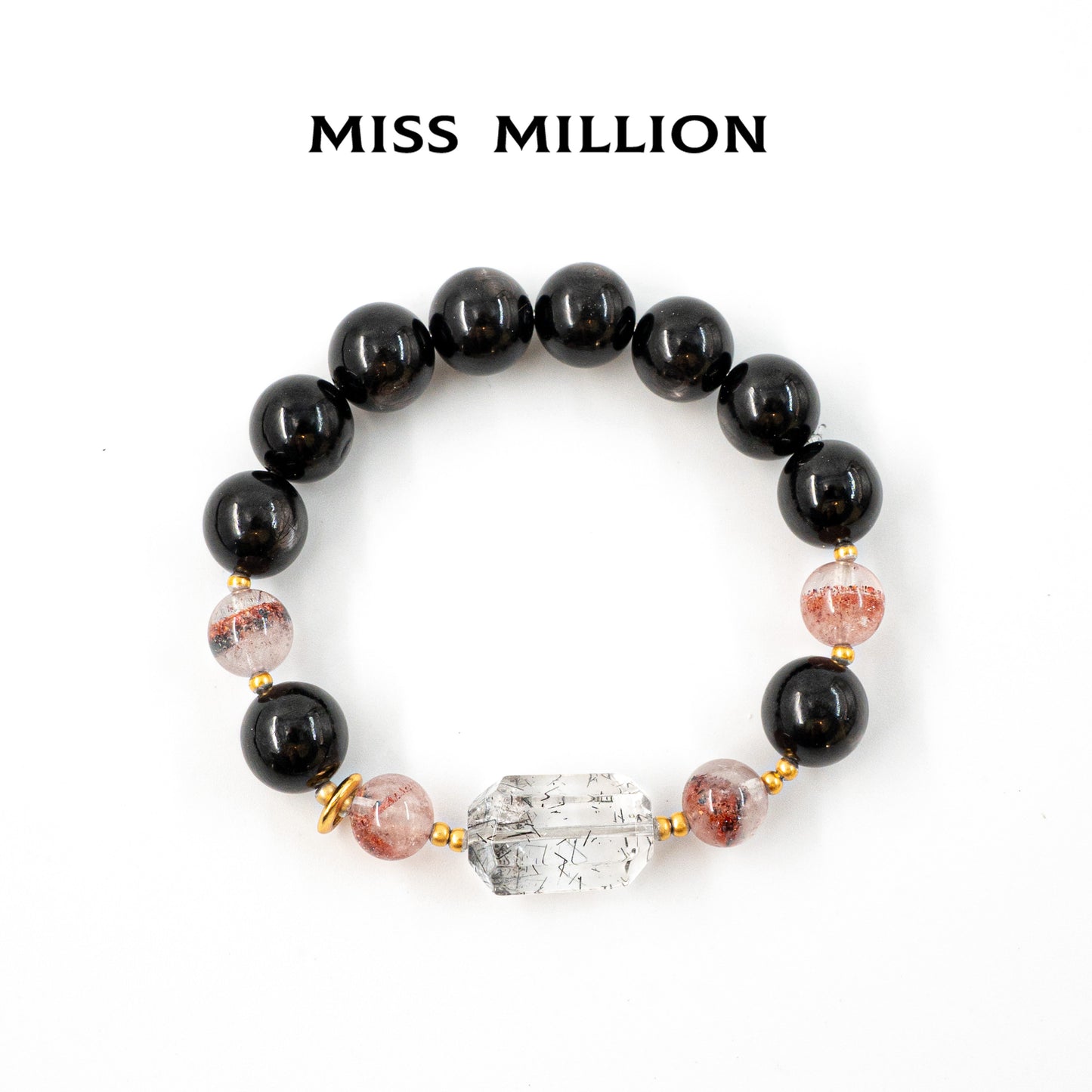 Strawberry Quartz and Super Seven Crystal, endowing it with special and powerful energy