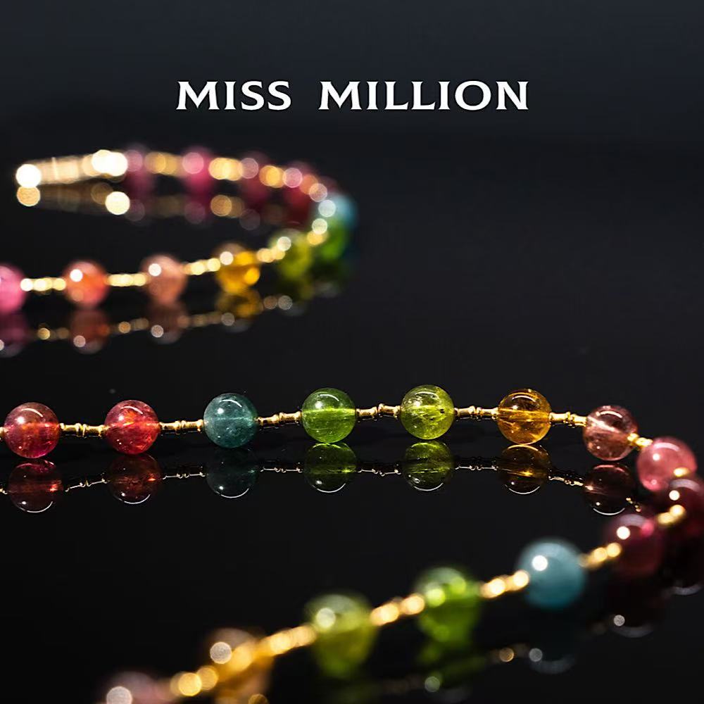 18K Gold Tourmaline Good Luck and Wealth