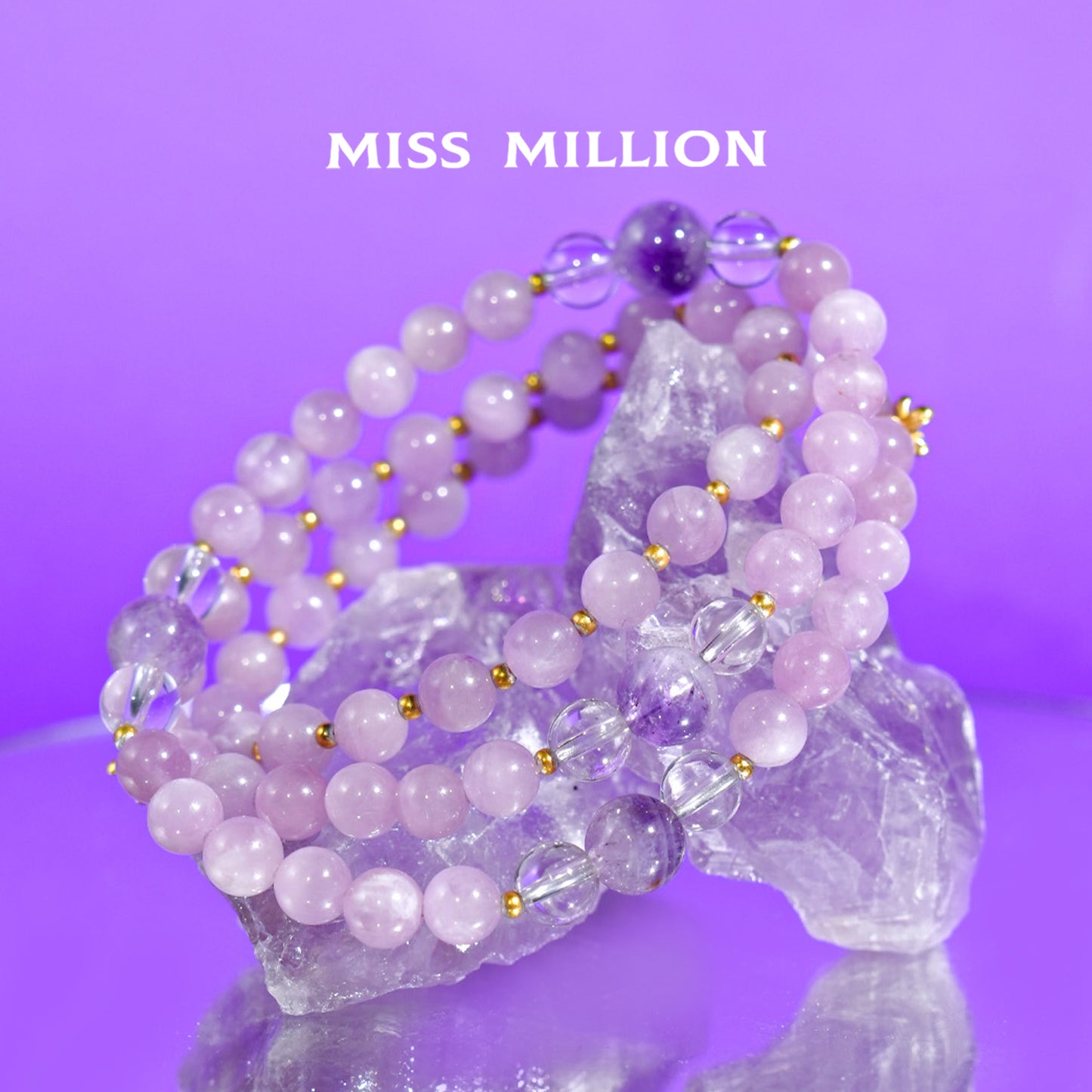 White Crystal Super Seven Amethyst Kunzite