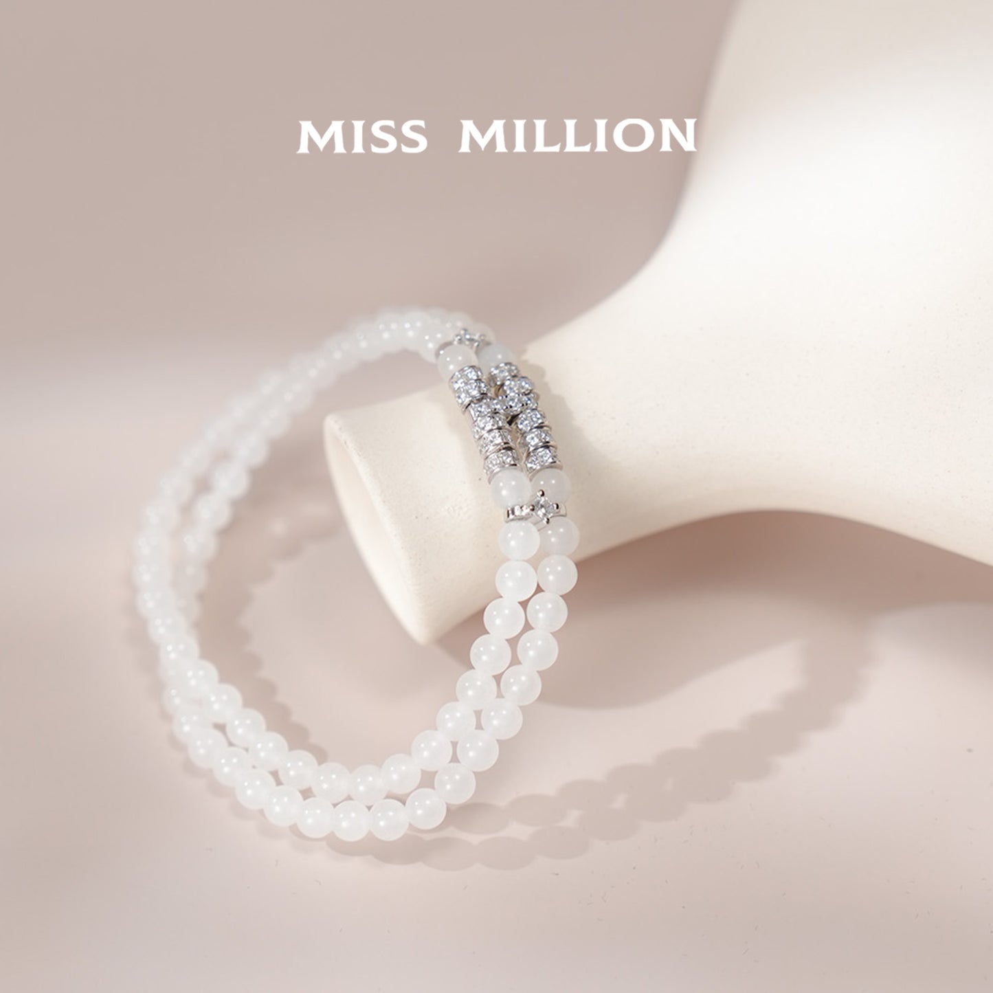 White jade small beads, a tranquil softness, offering a sense of calm and elegance to the jewelry piece