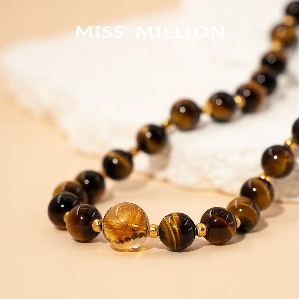 Yellow Tiger's Eye Yellow Scapolite Crystal Necklace