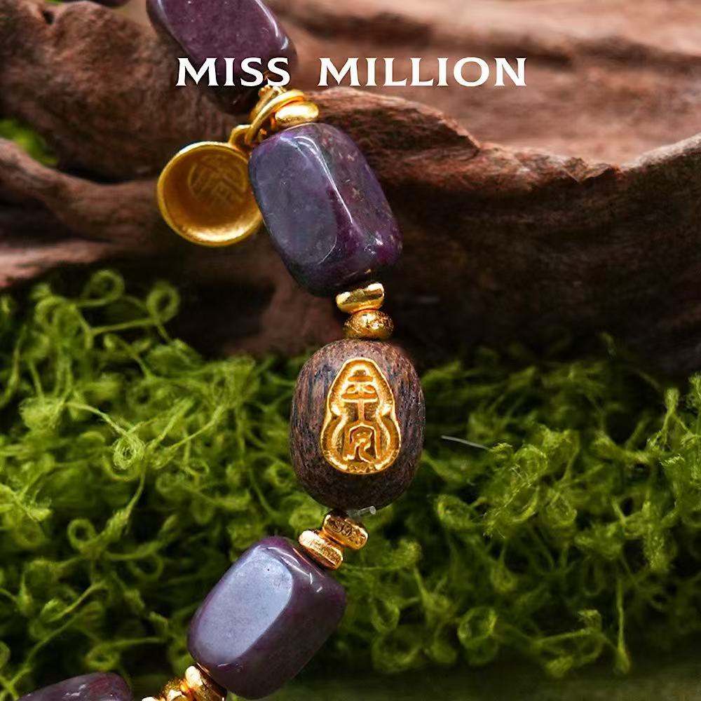 silver plated with gold free form sugilite agarwood