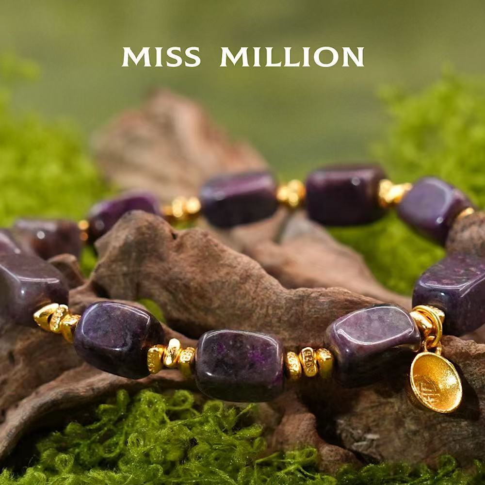 silver plated with gold free form sugilite agarwood